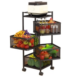 4 Layer Round Shape & Square Shape Kitchen Rack